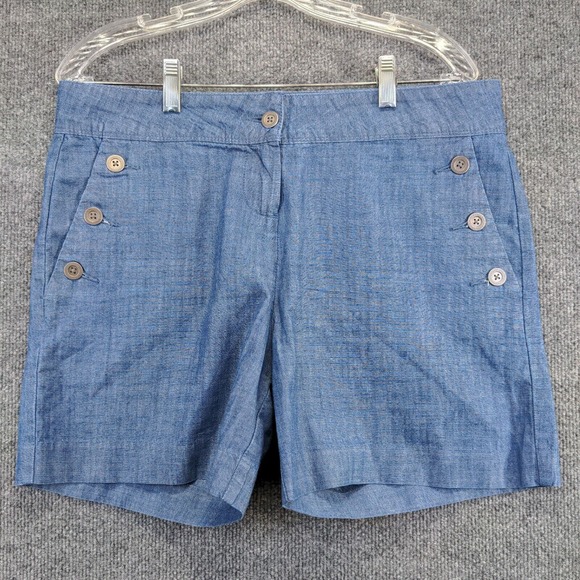 The Limited Women's Chino Shorts Blue Size 10 100% Cotton Slash Pockets - Picture 5 of 11
